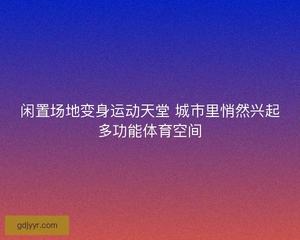 闲置场地变身运动天堂 城市里悄然兴起多功能体育空间
